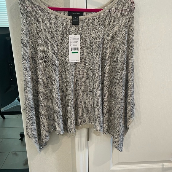 Karen Kane Sweaters - Karen Kane Black and White Poncho Sweater